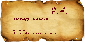 Hadnagy Avarka névjegykártya